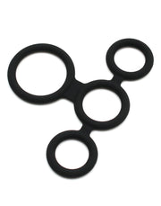 Rimba - Quatro - Cockring En Ball Splitter - Zwart-Laced-up.nl