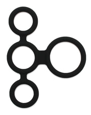 Rimba - Quatro - Cockring En Ball Splitter - Zwart-Laced-up.nl