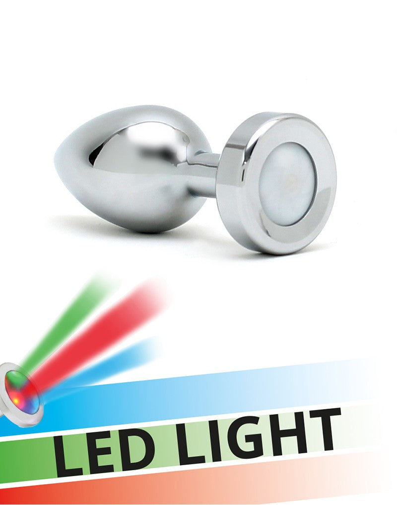 Rimba - RVS Buttplug Met LED-Verlichting Pisa - Zilver-Laced-up.nl