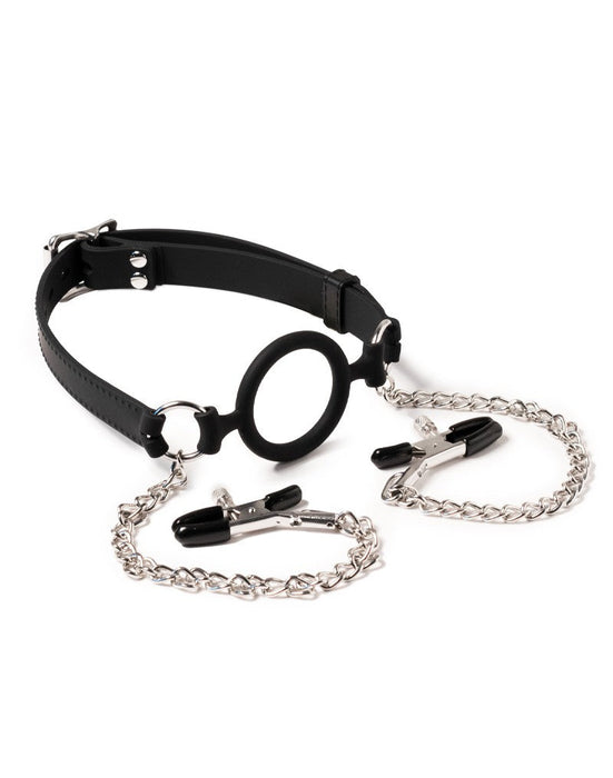 Rimba - Ring Gag Met Tepelklemmen-Laced-up.nl