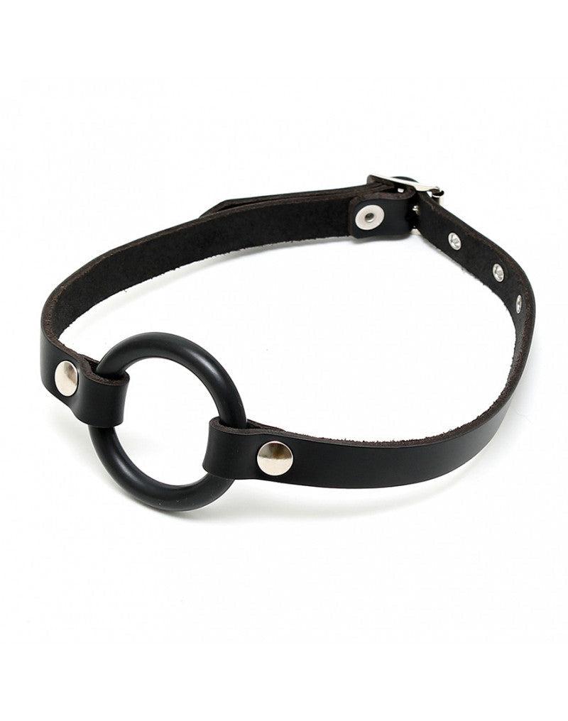 Rimba - Leather Ring Gag - Black - Laced-up.nl