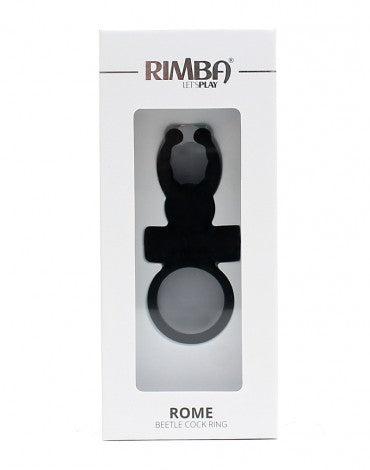 Rimba - Rome - Vibrerende Cockring Met clitoris stimulatie - Zwart-Laced-up.nl