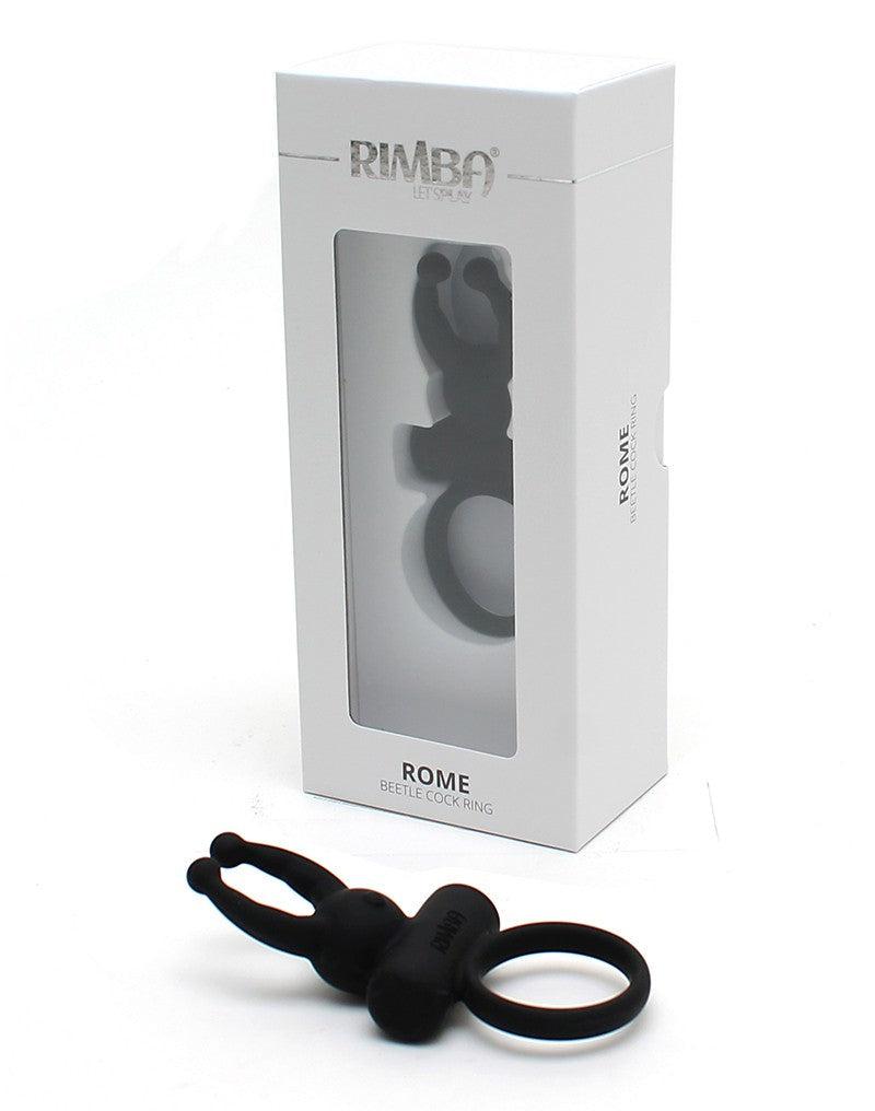 Rimba - Rome - Vibrerende Cockring Met clitoris stimulatie - Zwart-Laced-up.nl