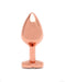 Rimba - Rosé Gouden Aluminium Buttplug Met Hartvormig Kristal-Laced-up.nl