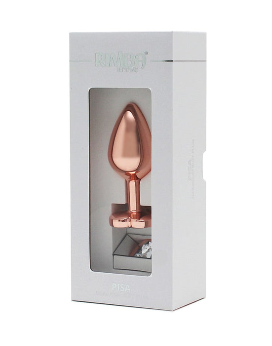 Rimba - Rosé Gouden Aluminium Buttplug Met Hartvormig Kristal-Laced-up.nl