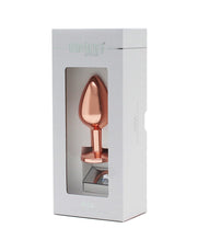Rimba - Rosé Gouden Aluminium Buttplug Met Kristal-Laced-up.nl