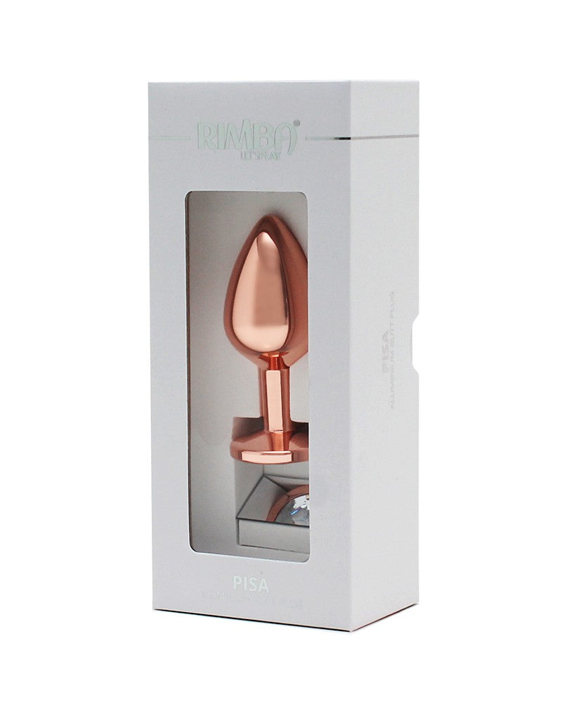 Rimba - Rosé Gouden Aluminium Buttplug Met Kristal-Laced-up.nl