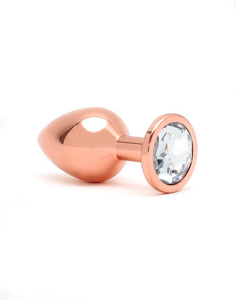 Rimba - Rosé Gouden Aluminium Buttplug Met Kristal-Laced-up.nl