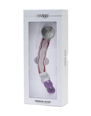 Rimba - Sensual Glass - Glazen Dildo Tania - Transparant/Rood/Lila-Laced-up.nl