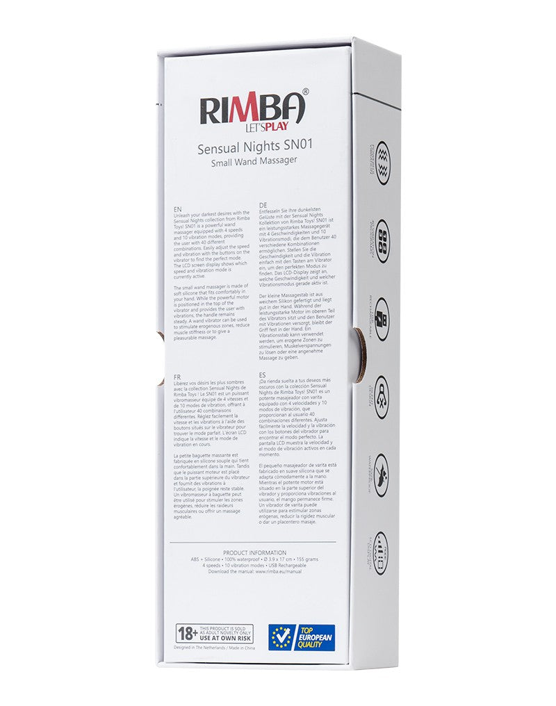 Rimba - Sensual Nights SN01 - Kleine Wand Vibrator - Massager - Zwart-Laced-up.nl