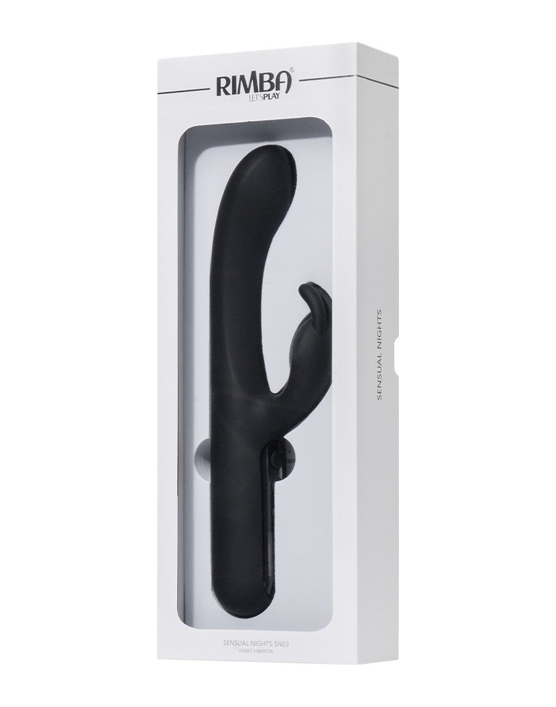 Rimba - Sensual Nights SN03 - Rabbit Vibrator - Zwart-Erotiekvoordeel.nl