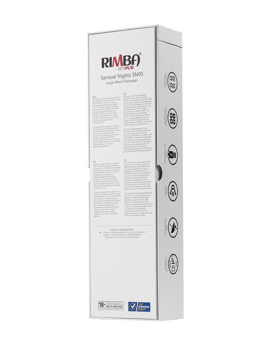 Rimba - Sensual Nights SN05 - Grote Wand Vibrator - Massager - Zwart-Laced-up.nl