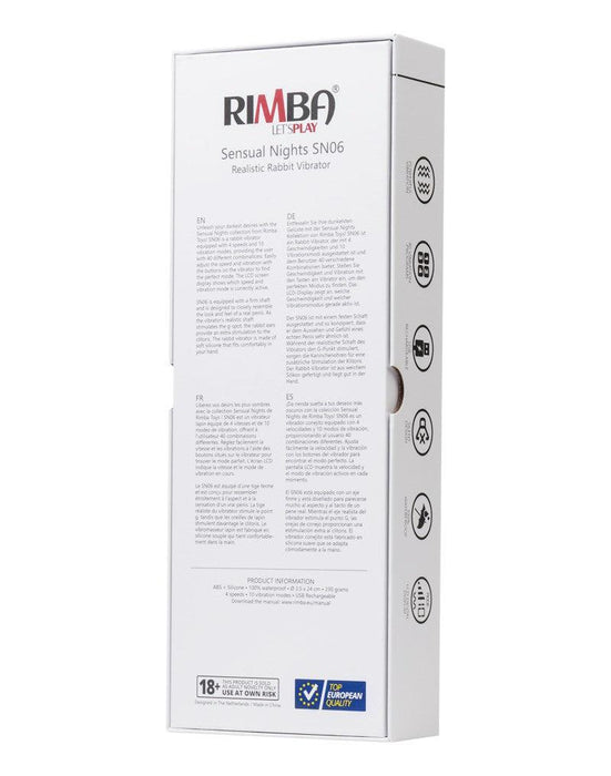 Rimba - Sensual Nights SN06 - Realistische Rabbit Vibrator - Zwart-Laced-up.nl
