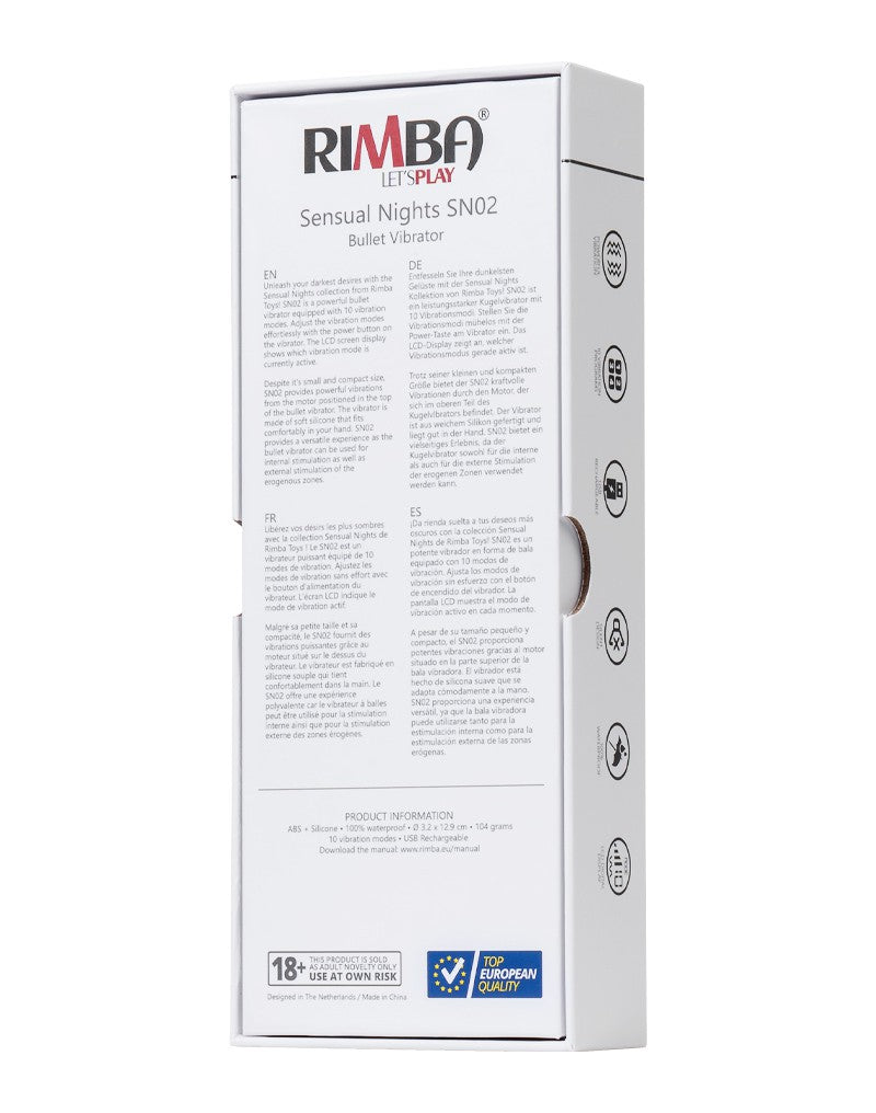 Rimba - Sensual nights SN02 - Bullet Vibrator - Zwart-Laced-up.nl