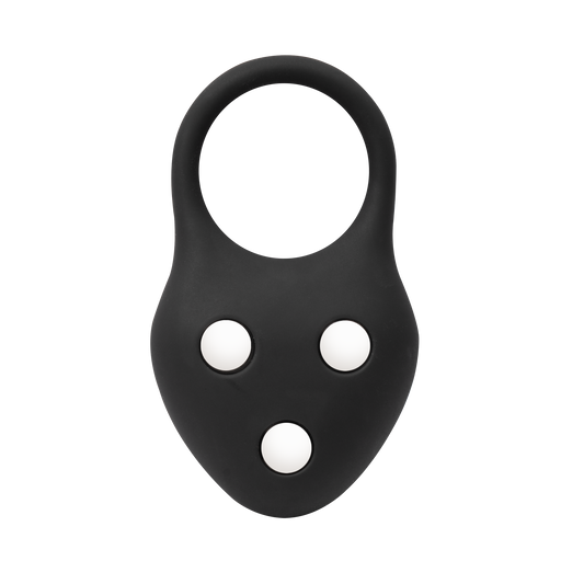 Rimba - Siliconen Ball Stretcher met Drie Metalen Kogeltjes - 110 gr - Zwart-Erotiekvoordeel.nl