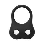 Rimba - Siliconen Ball Stretcher met Twee Metalen Kogeltjes - 70 gram - Zwart-Erotiekvoordeel.nl