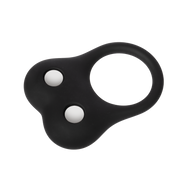 Rimba - Siliconen Ball Stretcher met Twee Metalen Kogeltjes - 70 gram - Zwart-Erotiekvoordeel.nl