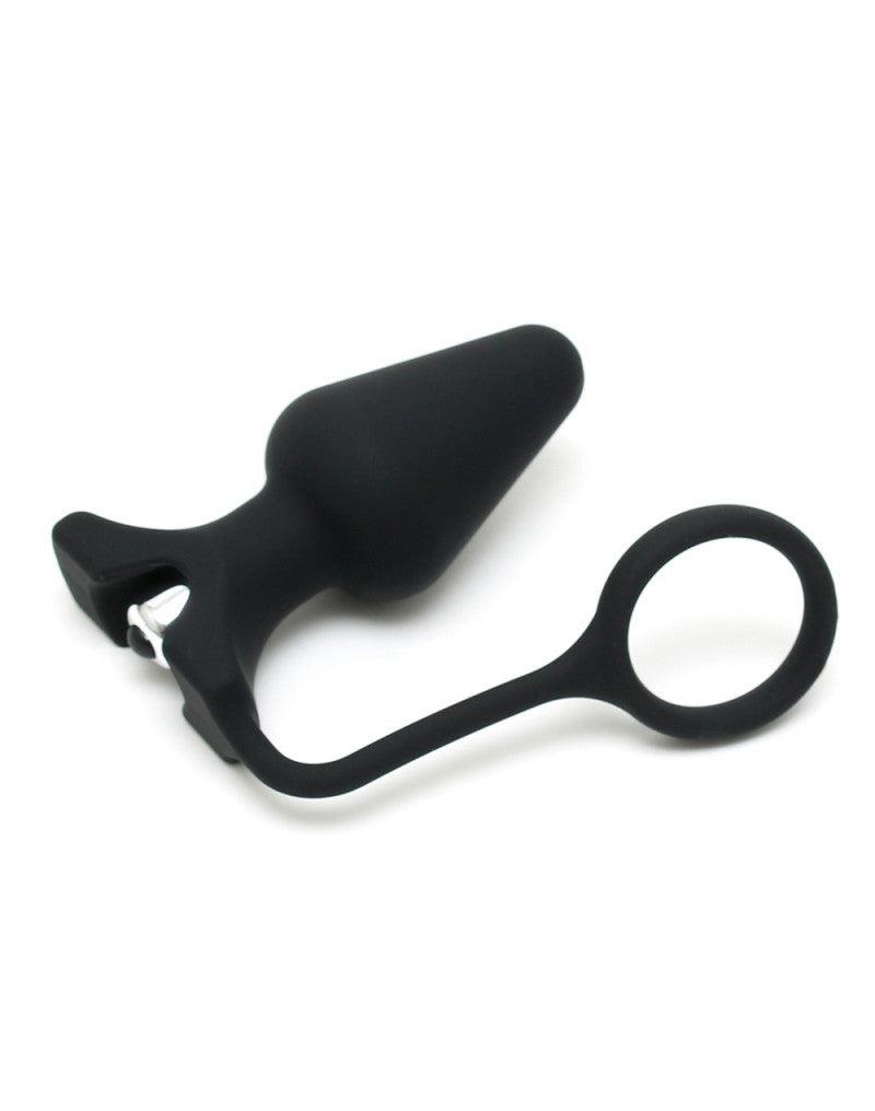 Rimba - Siliconen Buttplug met Cockring en One Speed Bullet Vibrator - Ø 4.4 cm-Laced-up.nl