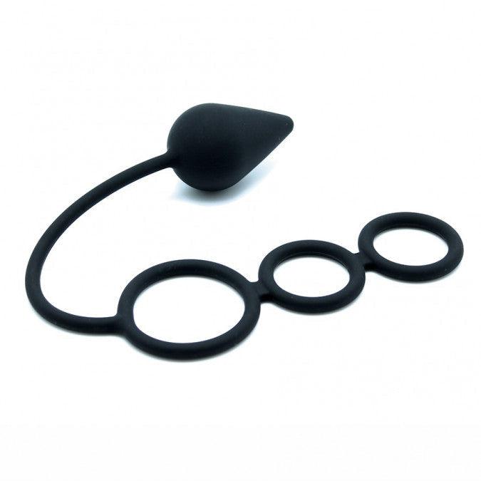 Rimba - Siliconen Cockring Met Buttplug Ø 46 mm-Laced-up.nl