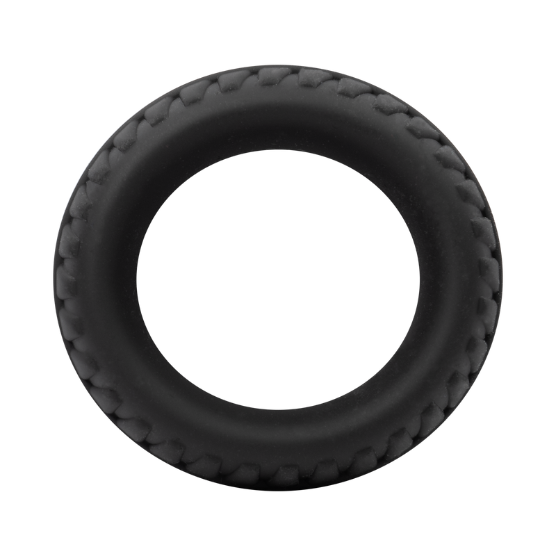 Rimba - Siliconen Cockring met Bandenmotief - Zwart-Erotiekvoordeel.nl