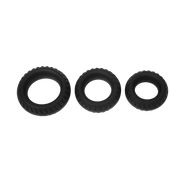 Rimba - Siliconen Cockring met Bandenmotief - Zwart-Erotiekvoordeel.nl