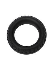 Rimba - Siliconen Cockring met Bandenmotief - Zwart-Erotiekvoordeel.nl