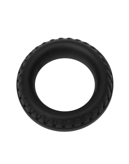 Rimba - Siliconen Cockring met Bandenmotief - Zwart-Erotiekvoordeel.nl