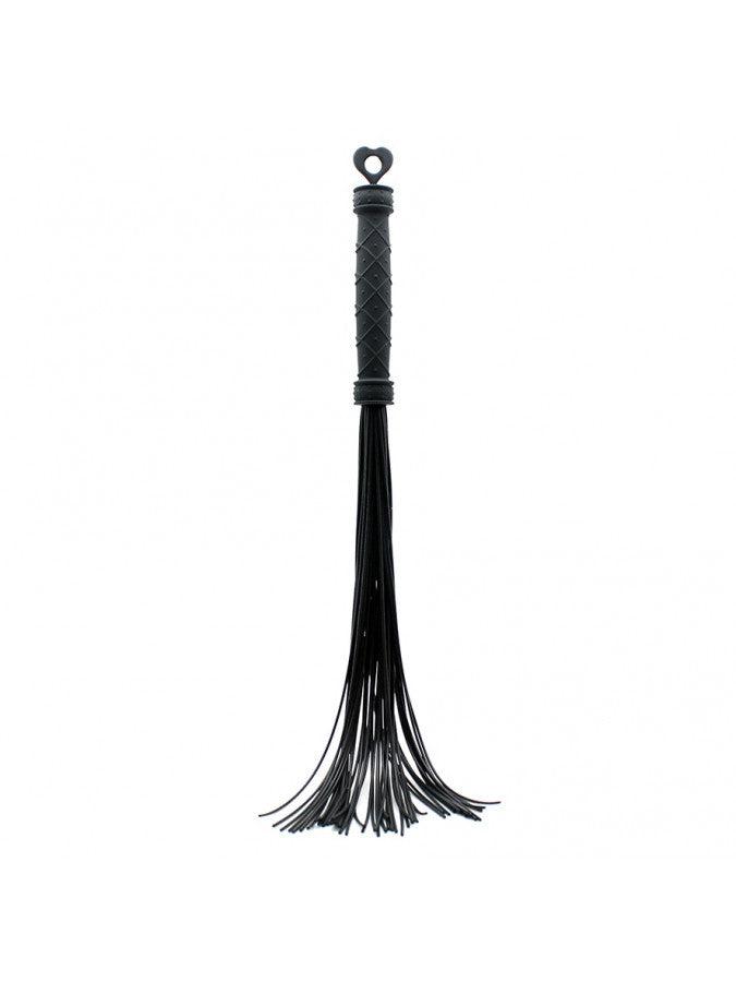 Rimba - Siliconen Flogger Zweep 48 strengen - Zwart-Laced-up.nl