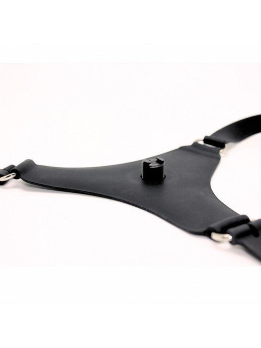 Rimba - Siliconen G-string Met Strap-on - Voorbinddildo - Verstelbaar-Laced-up.nl