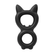 Rimba - Siliconen Kitty 8-vormige Cockring - Zwart-Erotiekvoordeel.nl