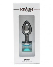 Rimba - Sofia - Metalen Buttplug Met Kristal - Blauw-Laced-up.nl
