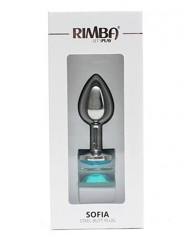 Rimba - Sofia - Metalen Buttplug Met Kristal - Blauw-Laced-up.nl
