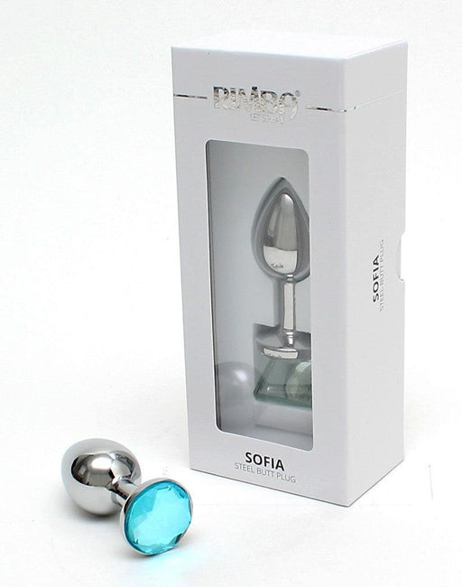 Rimba - Sofia - Metalen Buttplug Met Kristal - Blauw-Laced-up.nl