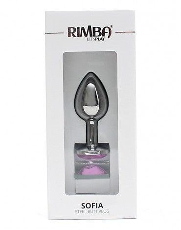 Rimba - Sofia - Metalen Buttplug Met Kristal - Roze-Laced-up.nl