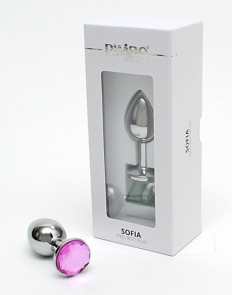 Rimba - Sofia - Metalen Buttplug Met Kristal - Roze-Laced-up.nl