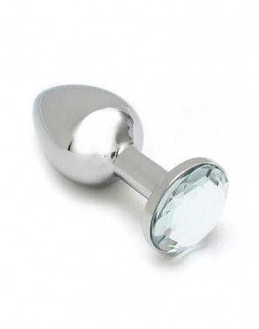 Rimba - Sofia - Metalen Buttplug Met Kristal - Wit-Laced-up.nl