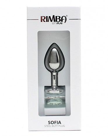Rimba - Sofia - Metalen Buttplug Met Kristal - Wit-Laced-up.nl