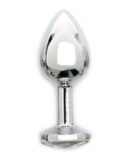 Rimba - Sofia - Metalen Buttplug Met Kristal - Wit-Laced-up.nl