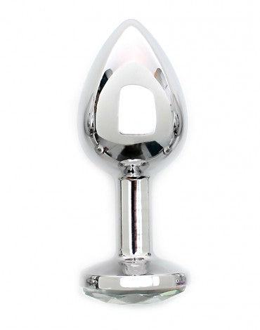 Rimba - Sofia - Metalen Buttplug Met Kristal - Wit-Laced-up.nl