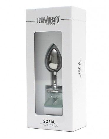 Rimba - Sofia - Metalen Buttplug Met Kristal - Wit-Laced-up.nl