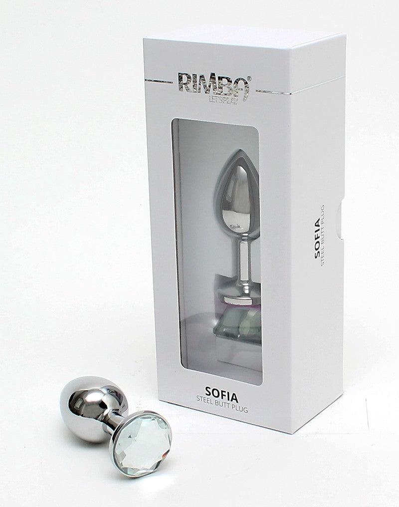Rimba - Sofia - Metalen Buttplug Met Kristal - Wit-Laced-up.nl