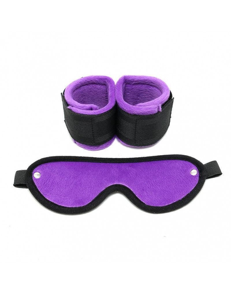 Rimba - Soft Bondage Boeien Met Masker - Zwart/Paars-Erotiekvoordeel.nl