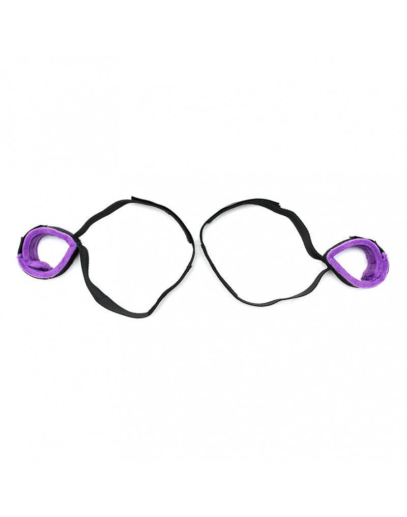 Rimba - Soft Bondage Bovenbeen- aan Polsboeien Set - Zwart/Paars-Erotiekvoordeel.nl