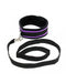 Rimba - Soft Bondage Halsband Met Leash - Zwart/Paars-Laced-up.nl