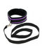Rimba - Soft Bondage Halsband Met Leash - Zwart/Paars-Laced-up.nl