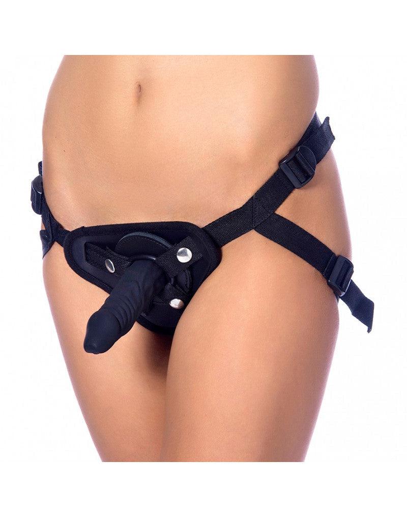 Rimba - Soft Bondage Strap-on Harnas zonder Dildo - Zwart-Erotiekvoordeel.nl