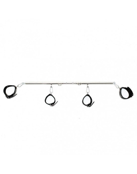 Rimba - Spreader Bar - Metalen Spreidstang - Inclusief Tuiglederen Pols Boeien En Voet Boeien - Verstelbaar-Laced-up.nl
