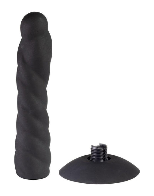 Rimba - Strap On Dildo - Verwisselbare Siliconen Dildo voor Strap-on met Zuignap - Zwart-Laced-up.nl
