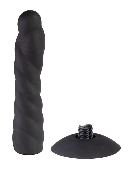 Rimba - Strap On Dildo - Verwisselbare Siliconen Dildo voor Strap-on met Zuignap - Zwart-Laced-up.nl