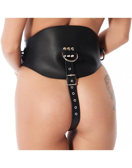Rimba Taillecorset met Riemen, Ring en Dildo - Tuigleer-Erotiekvoordeel.nl
